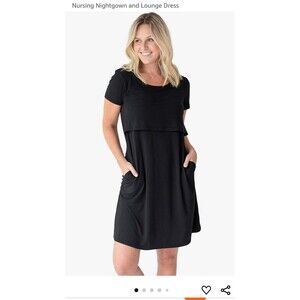 🎉HP🎉 Kindred Bravely Black Nursing Nightgown & Lounge Dress